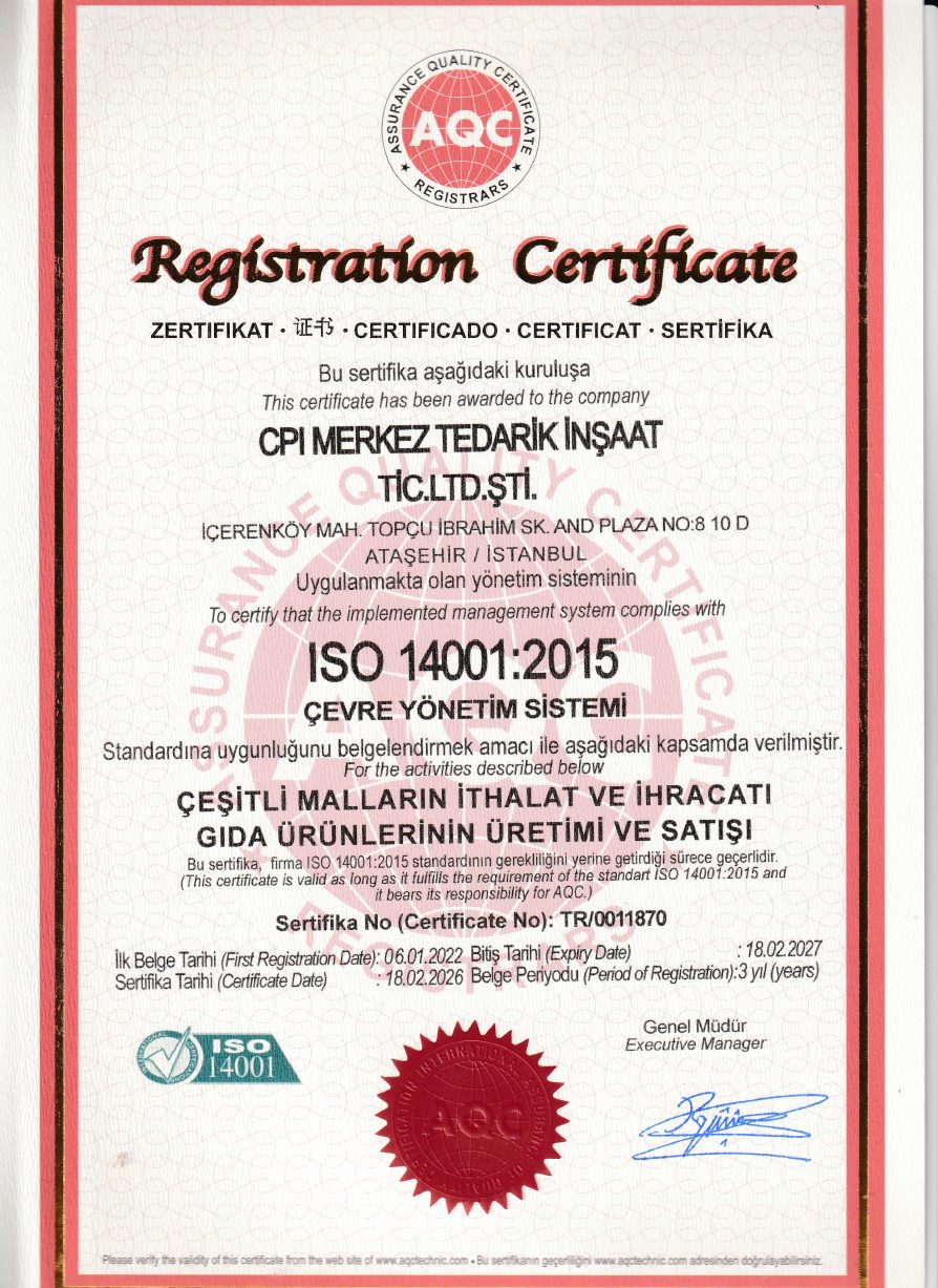 ISO 14001:2015 Çevre Yönetim Sistemi